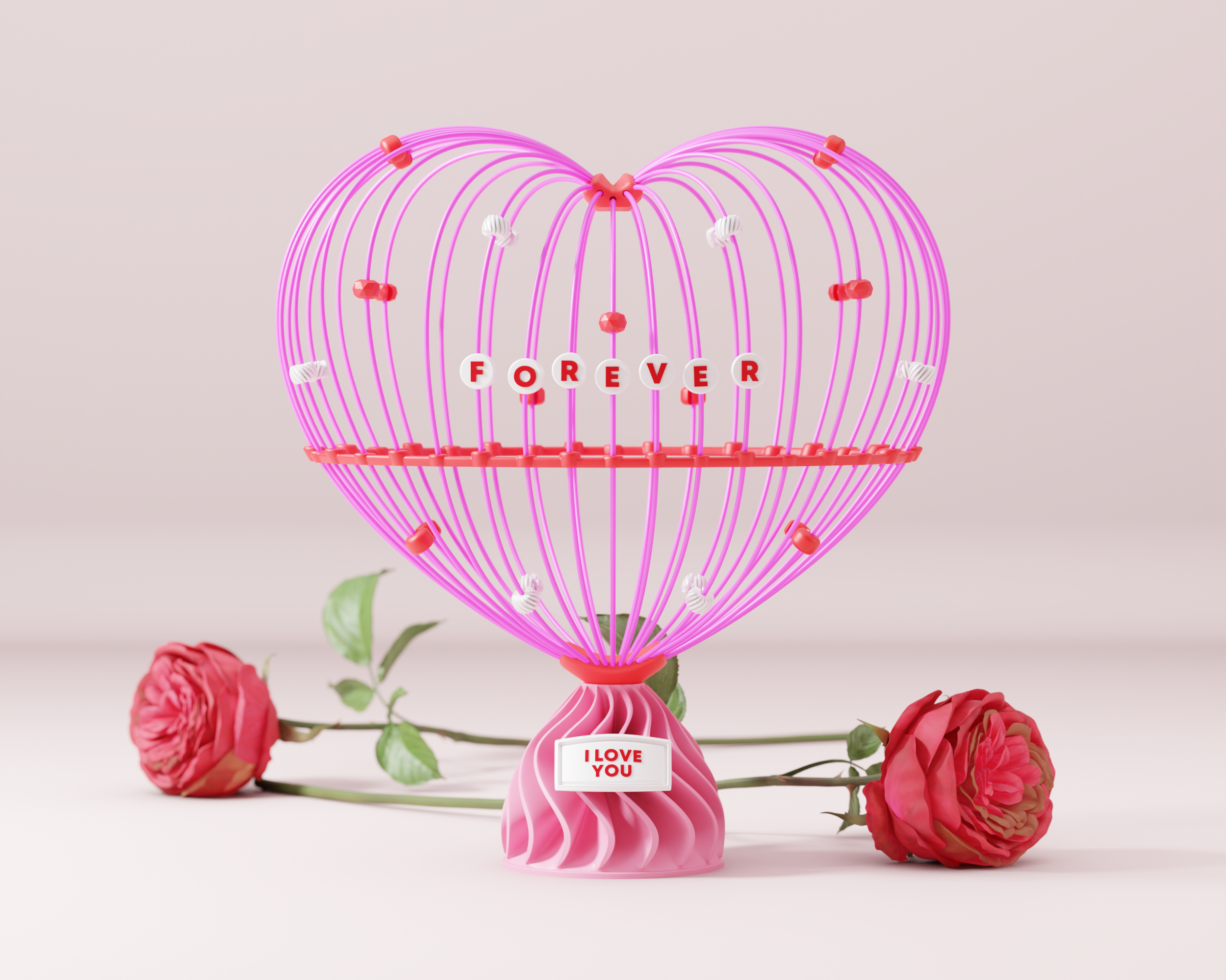 DIY Filament Heart Decor