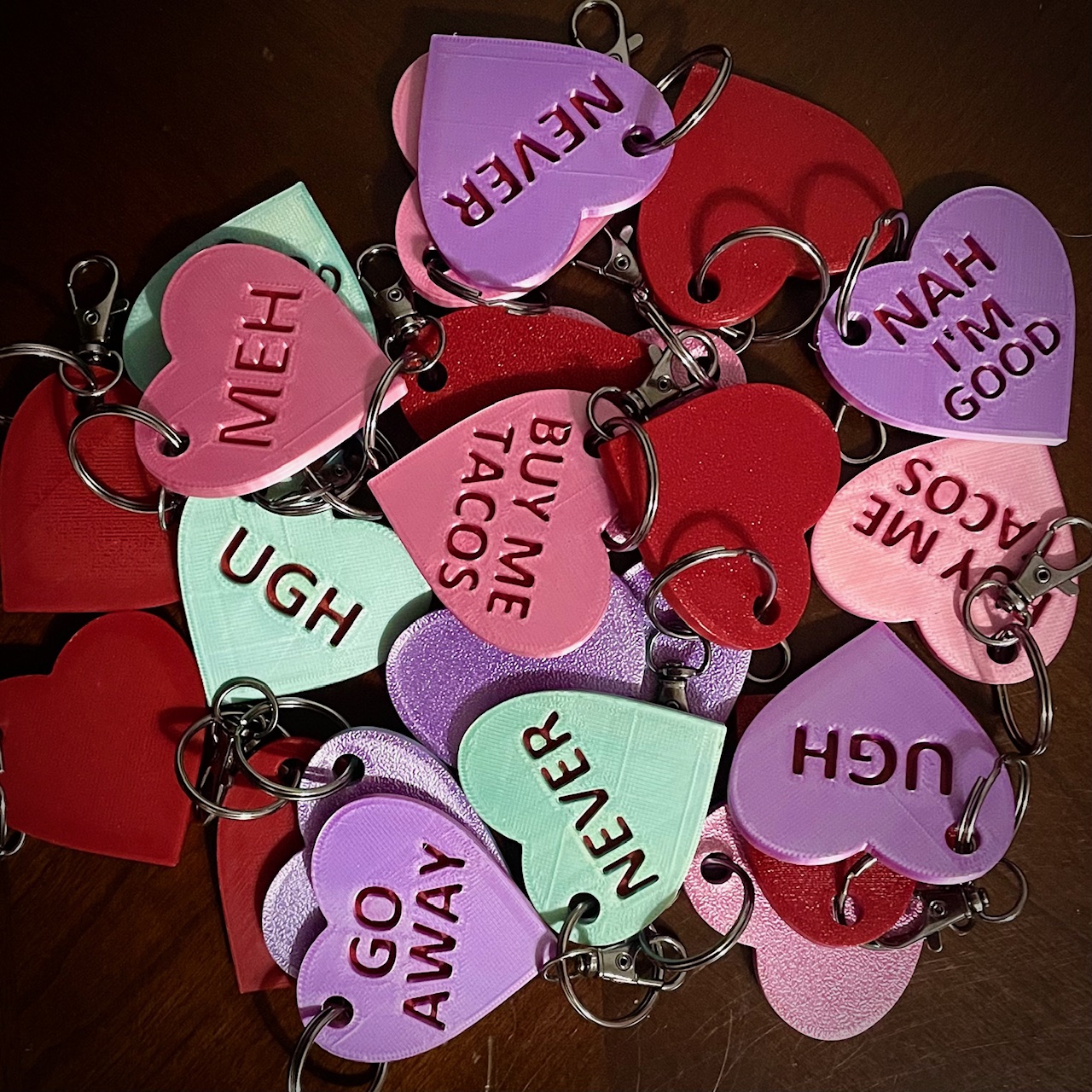 Funny Heart Keychains