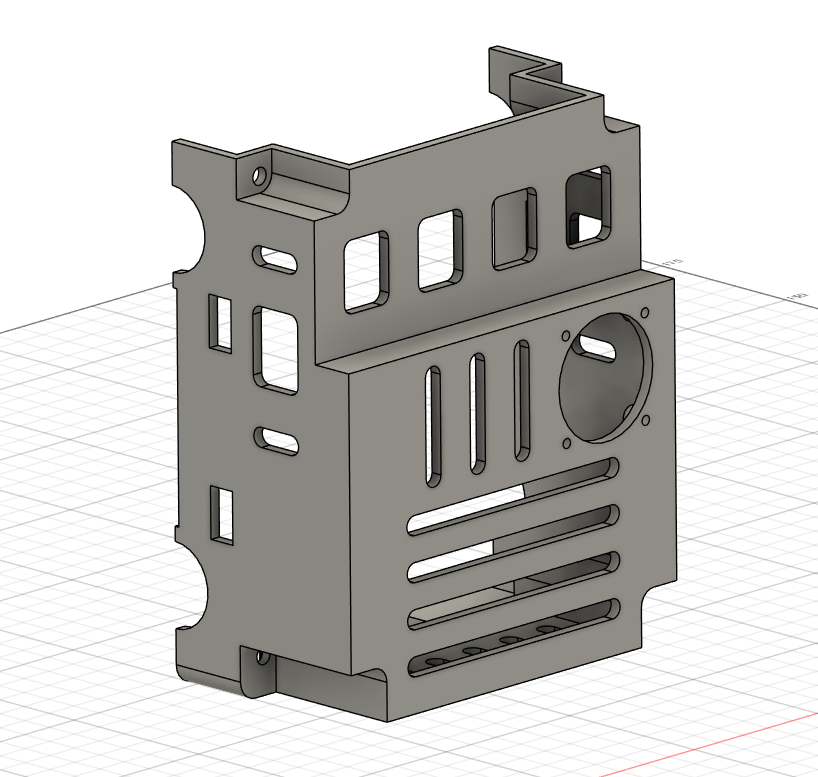 Original QIDI Q1 Pro back cover but with wider openings for more MCU cooling