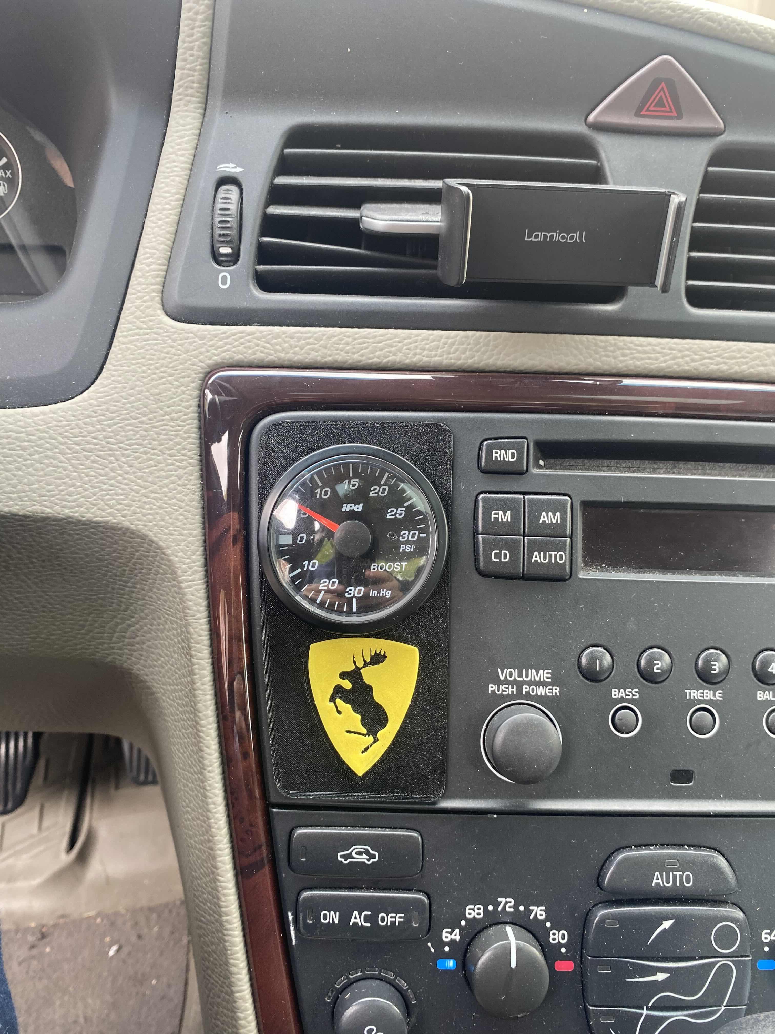 Radio boost gauge mount for p2 Volvos(fits in pocket/phone area)