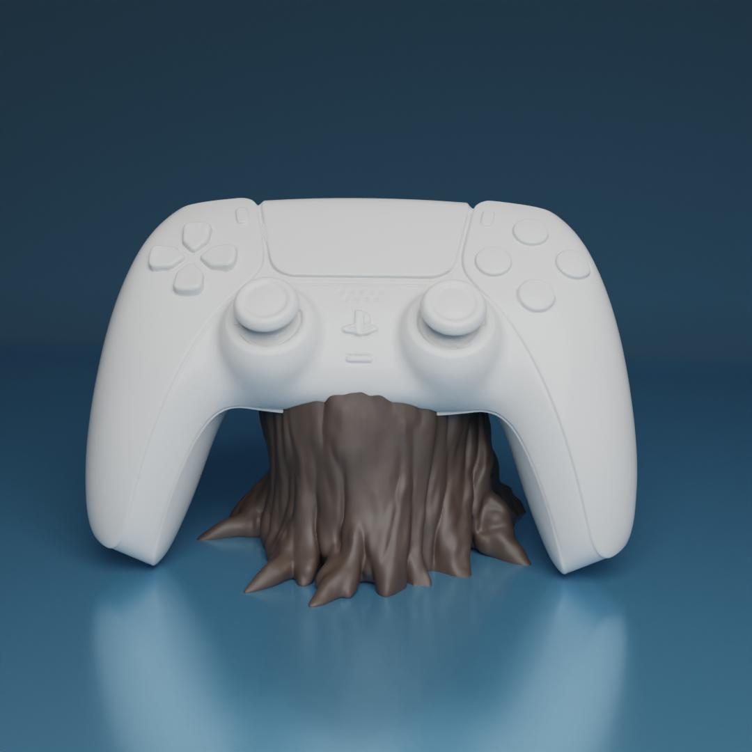 Tree stump PS5 controller stand