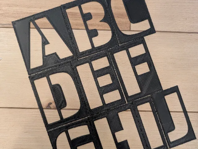 Letter, number, symbol stencils for signs