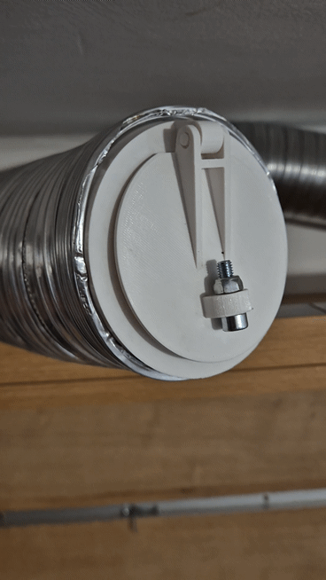 Ventilační klapka pro ∅ 125 mm trubky (air check valve, ventilation flap)