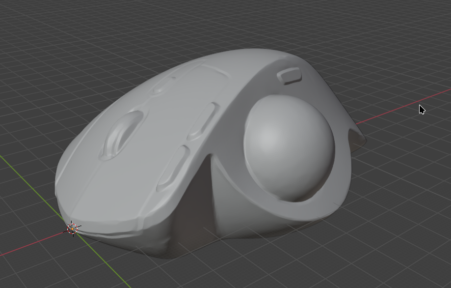 Scan model of a Logitech MX Ergo trackball, no baseplate