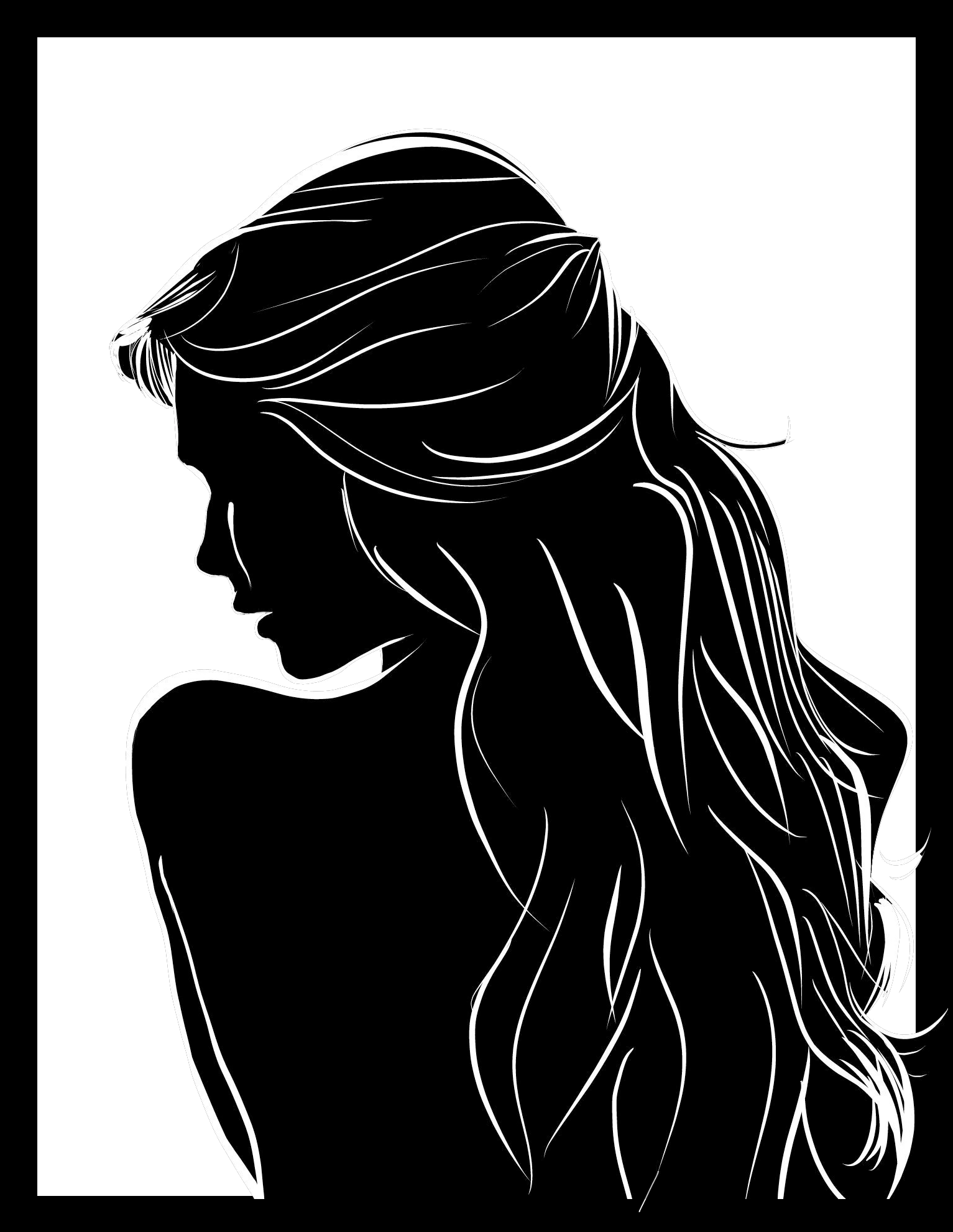 Woman silhouette 2d wall art