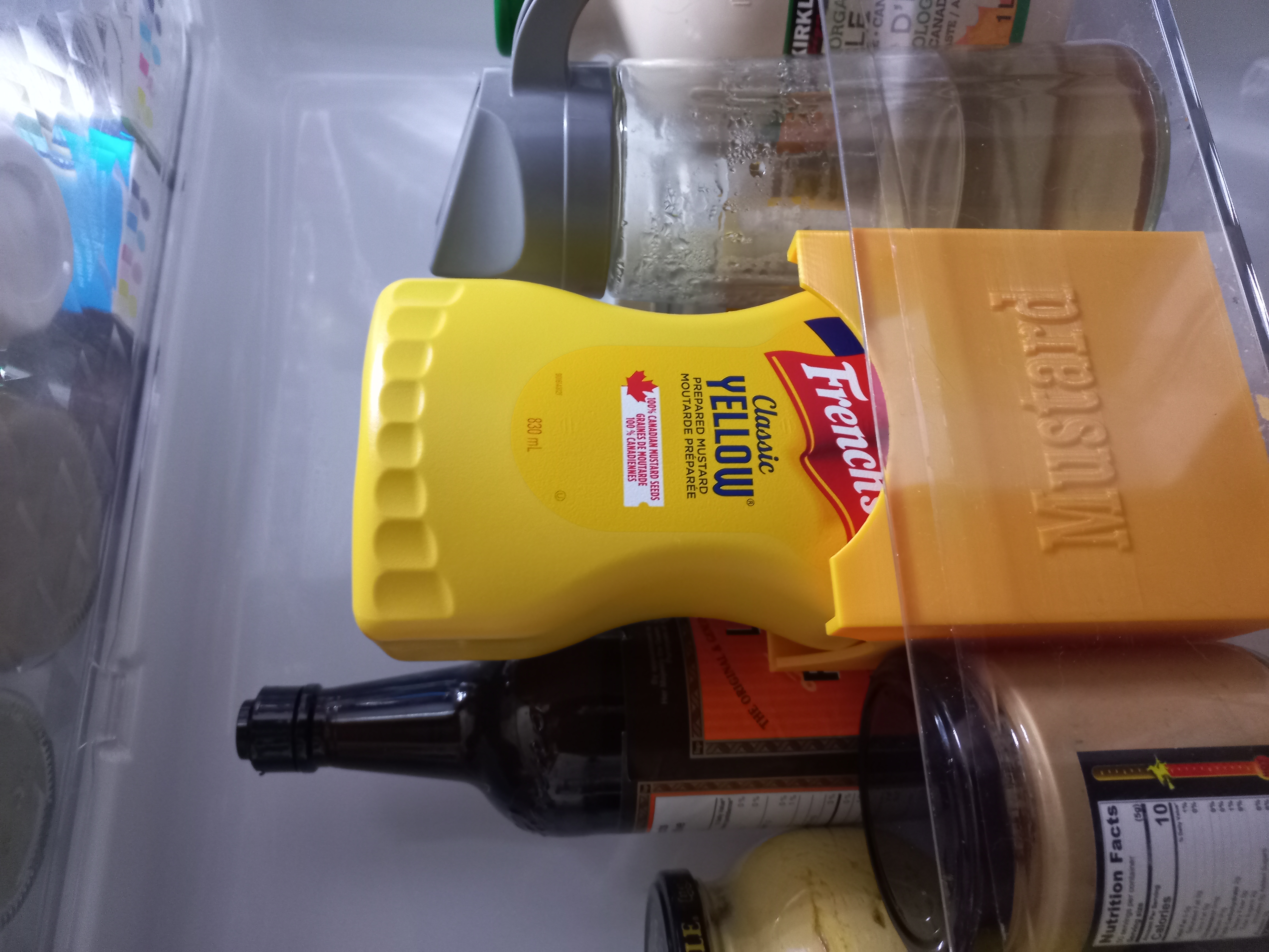 Upside Down Holder For Large Mustard Bottle.