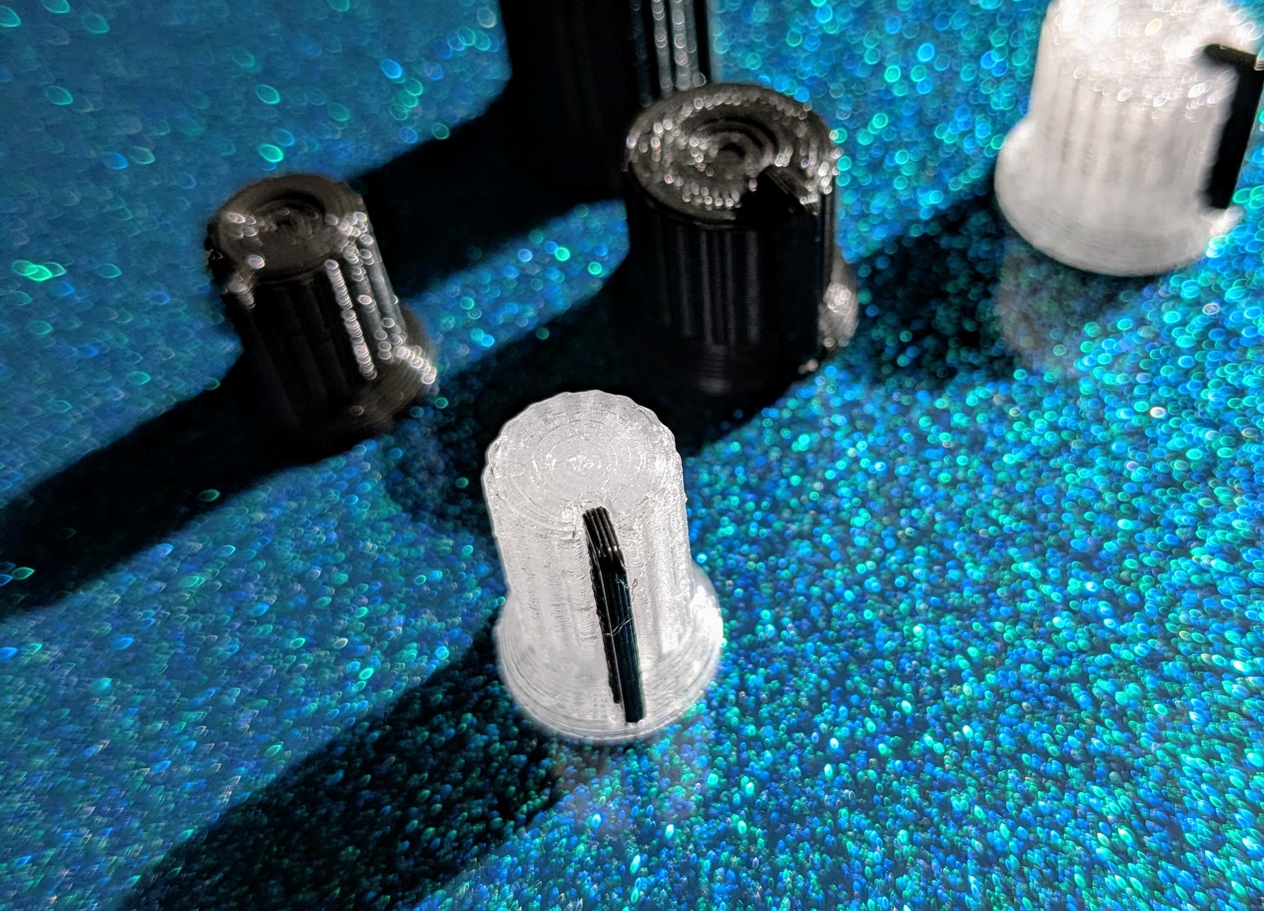 Highly Customizable Potentiometer Caps for DJ Equipment - dimensions, pot dimensions, pot angle relative to pointer, multi-material, multi-part