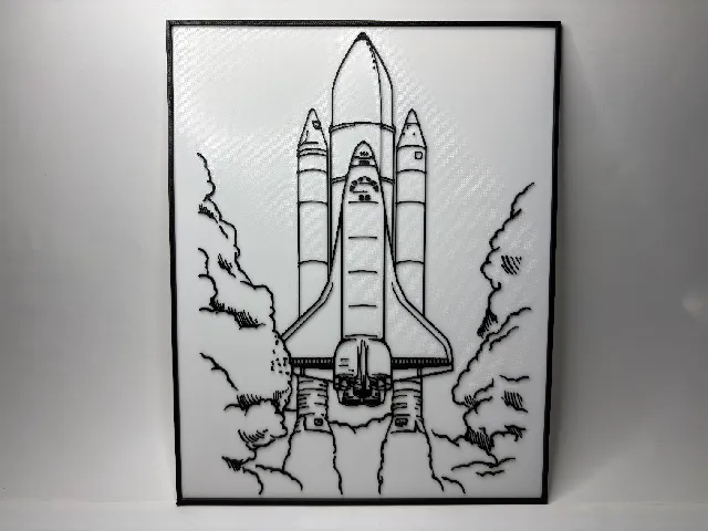 Space Shuttle Launch - Blueprint - Poster
