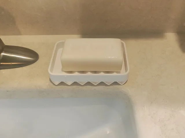 Soap Dish with Drains and Walls (for rectangle sinks)