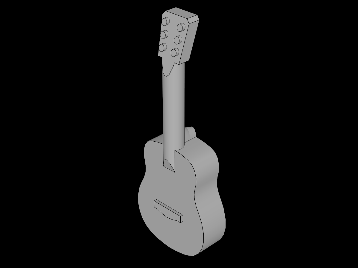 Lego Compatible (25975.dat) Minifig Acoustic Guitar