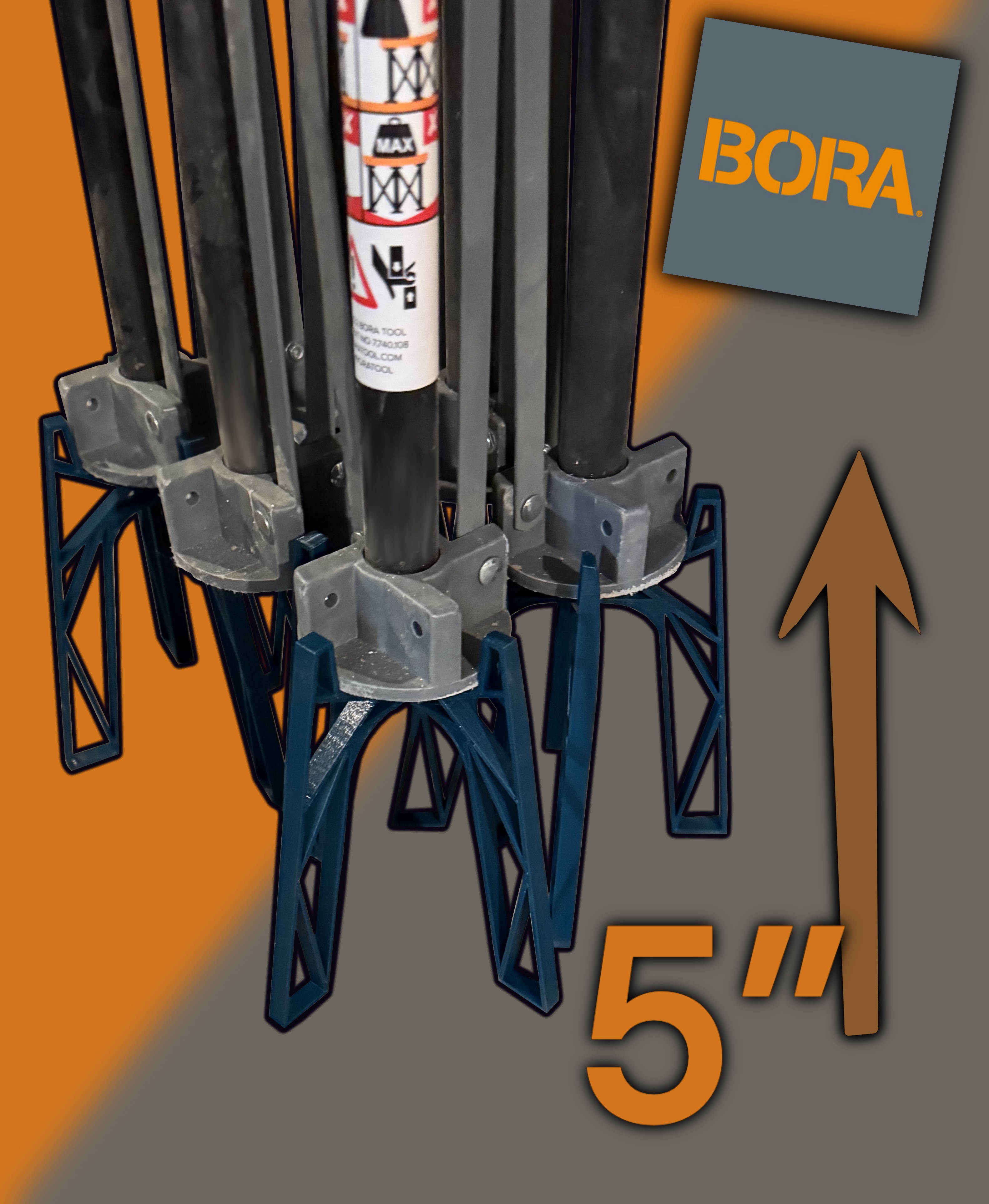 5" BORA Centipede Table Risers/Stands - Flat packing