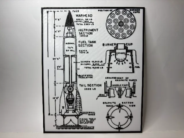 The V-2 Rocket - Blueprint - Technical Drawing