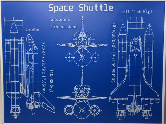 Space Shuttle - Blueprint - Technical Drawing