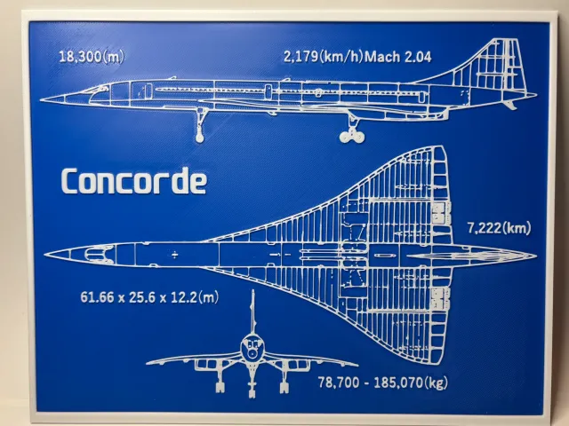 Concorde - Blueprint - Technical Drawing