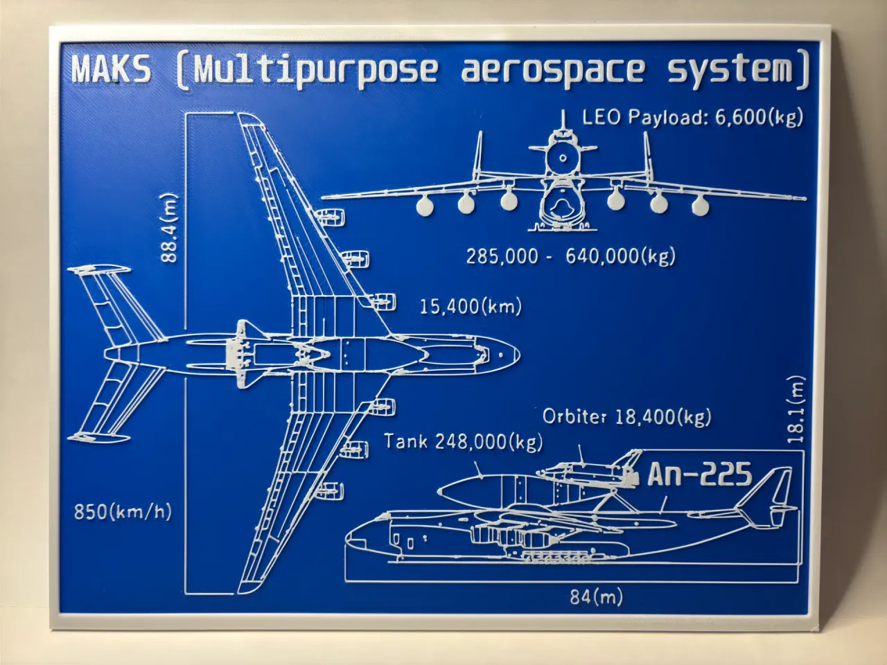 Antonow AN-225 MAKS - Space Shuttle - Blueprint by PaperPlaneLab