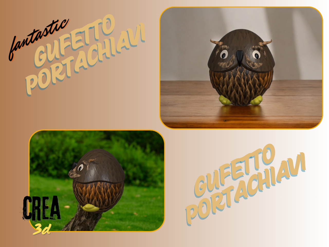 gufo portachiavi