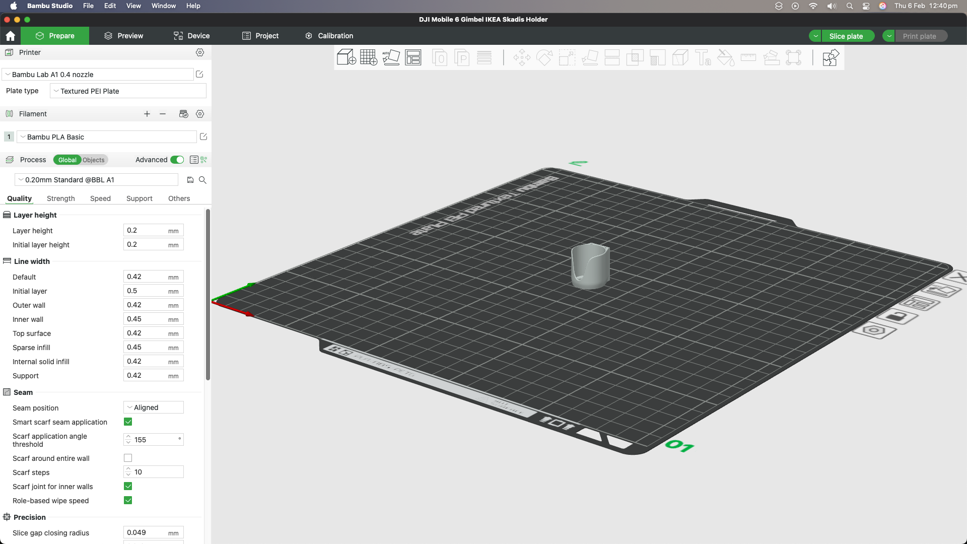 IKEA Skadis DJI Gimbal Holder - 3D Model
