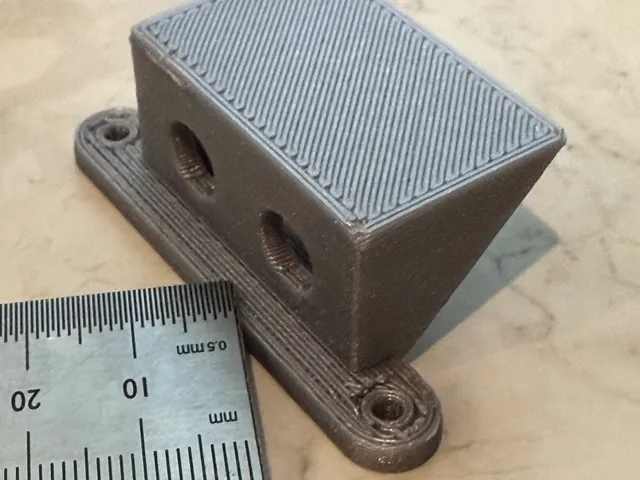 Stereo Phono Jack mount for sloped case--OpenSCAD file included