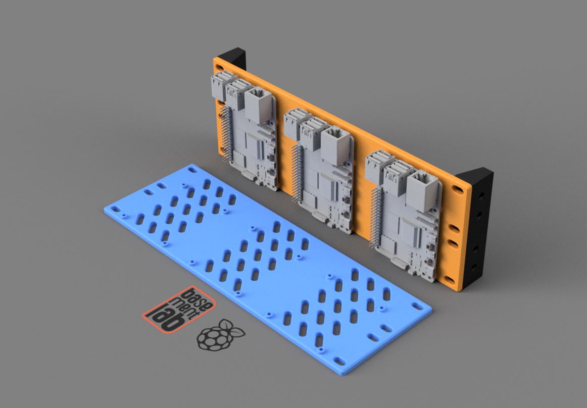 Raspberry Pi3- Pi4- Pi5 10" Rack Mount Bracket Panel 2U - Staffa installazione Raspberry PI 3-4-5 rack da 10"
