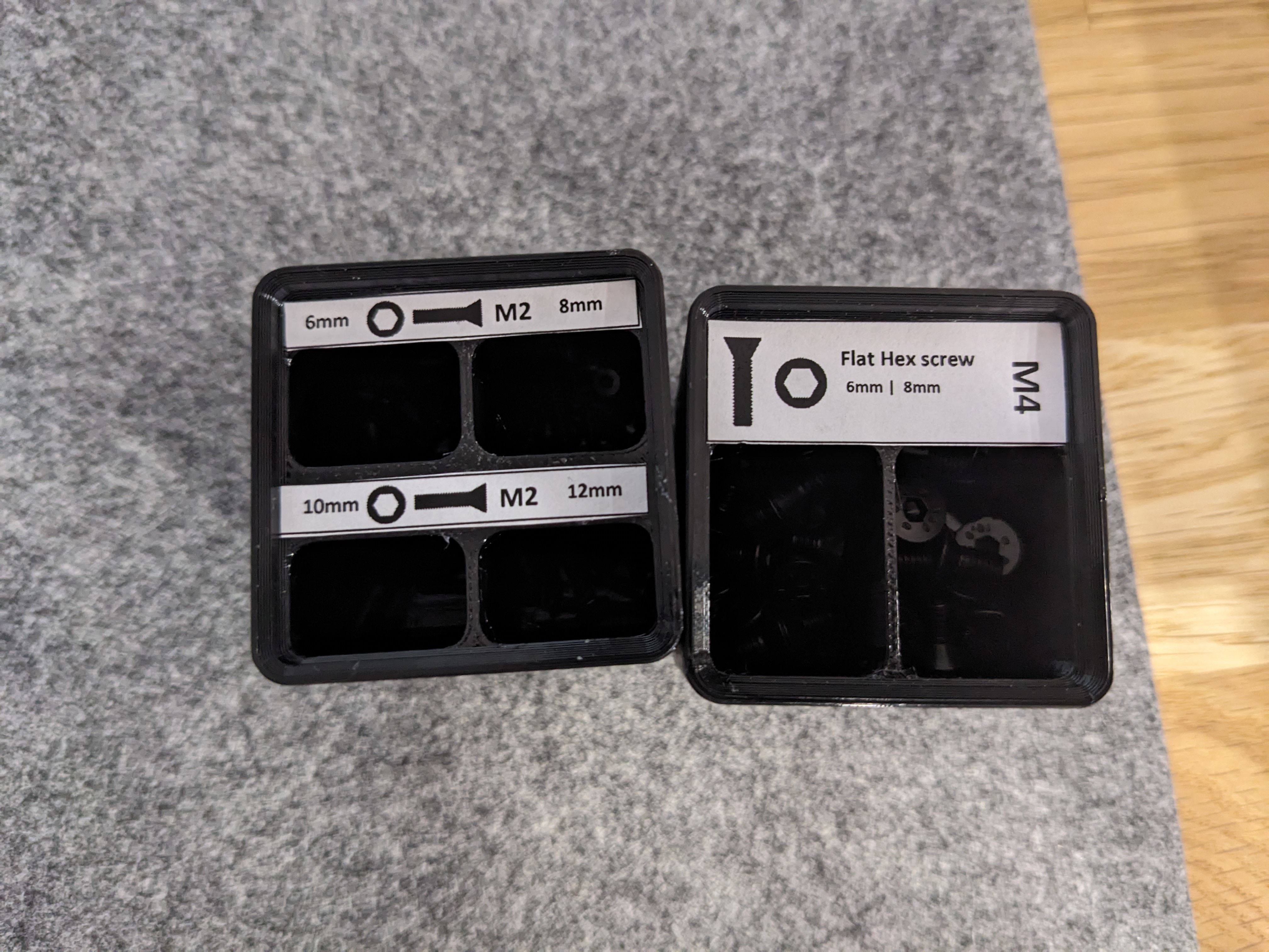 Flat Head Countersunk screw for Labels for Gridfinity