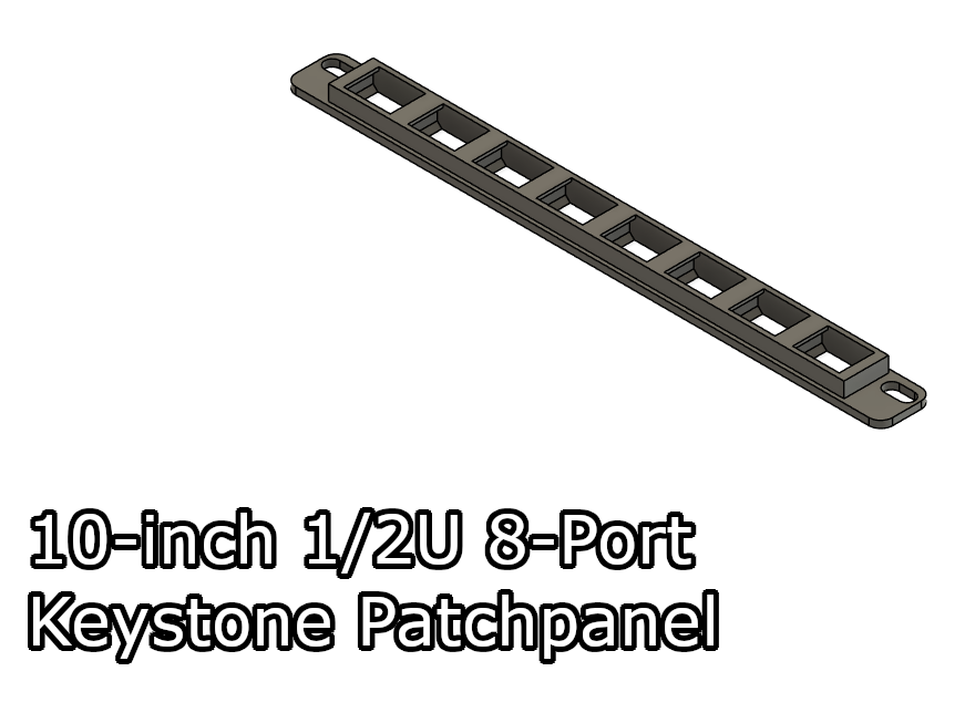 10-inch 1/2U Keystone Patchpanel x8 ports
