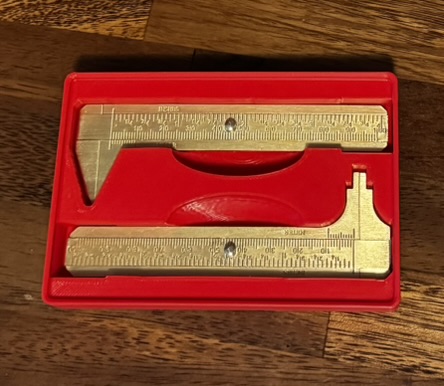 Brass pocket caliper Gridfinity 2x3