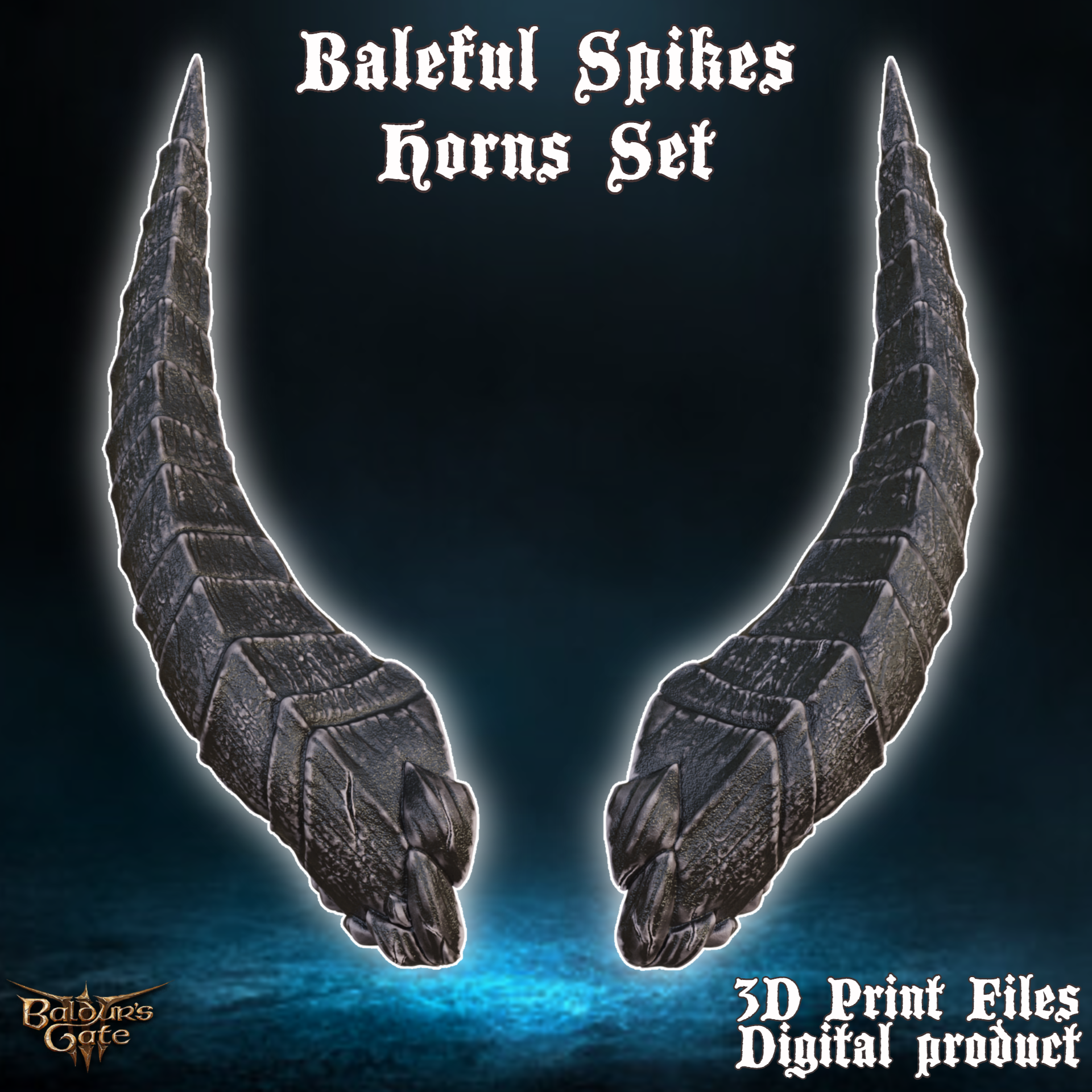 Fantasy Tiefling Baleful Spikes Cosplay Horns Baldurs Gate 3