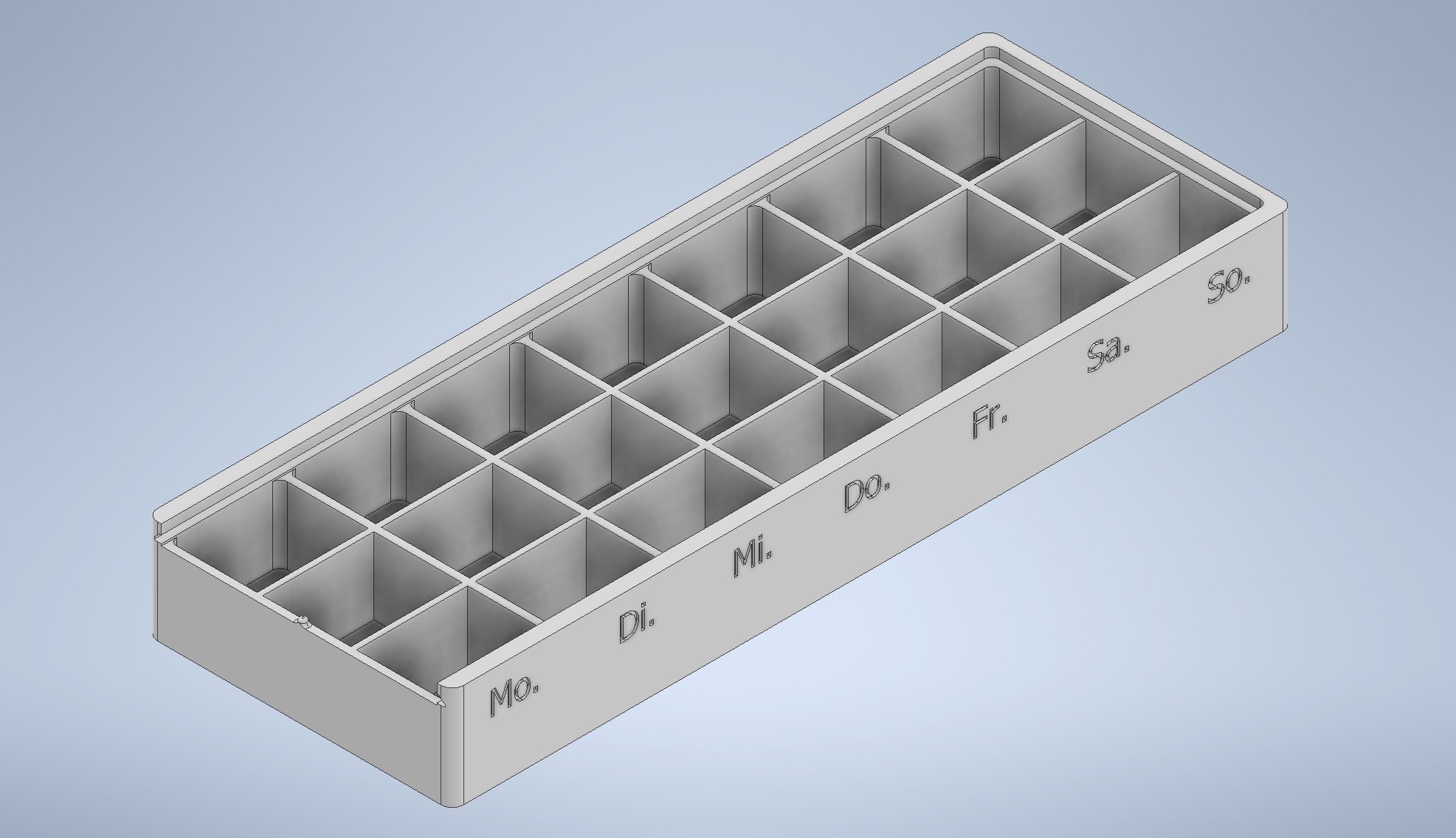 Tabletten-Organizer mit dreifacher Unterteilung