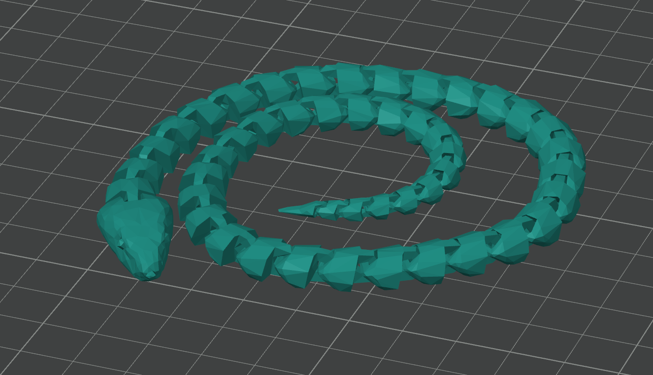 Easier to print low poly snake