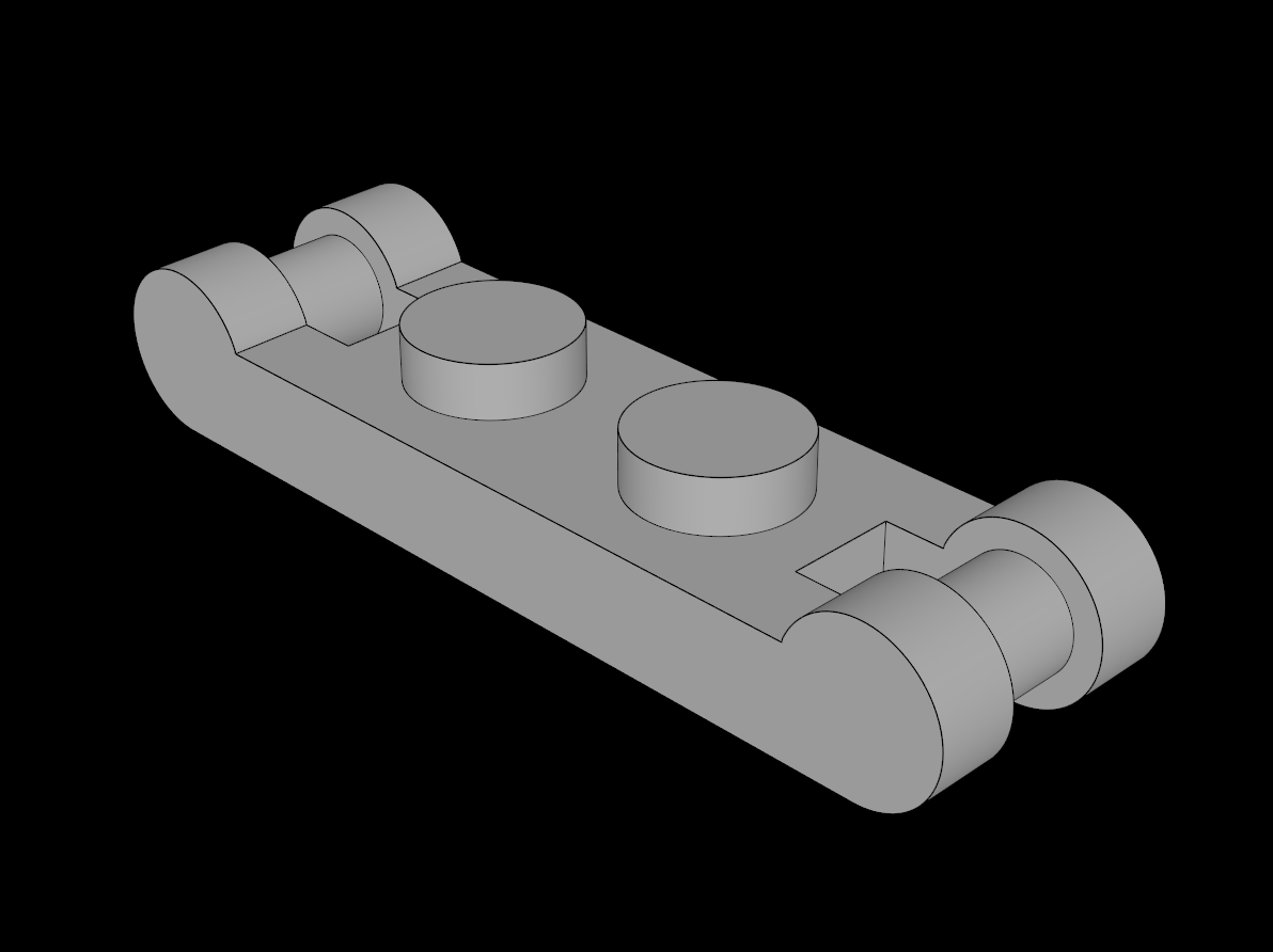 Lego Compatible (18649.dat) Plate  1 x  2 with Handles on Opposite Ends