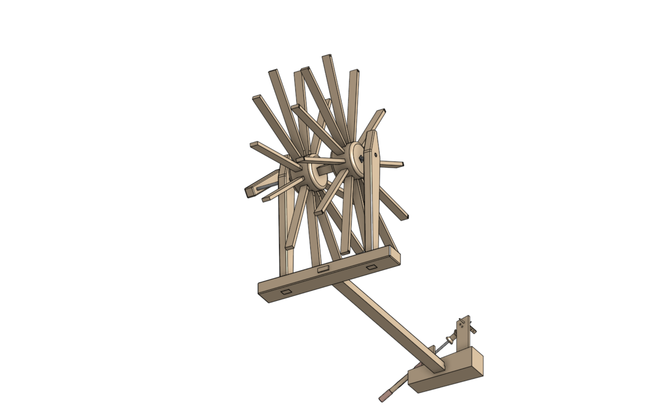 Traditional Yarn Maker Wheel CAD Translation