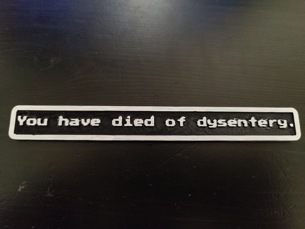 You have died of dysentery. (The Oregon Trail)
