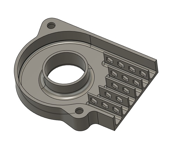 No support (short version) - Power Supply (PSU) fan silencer (Ender 3 or other equipaments with 6015 fan)
