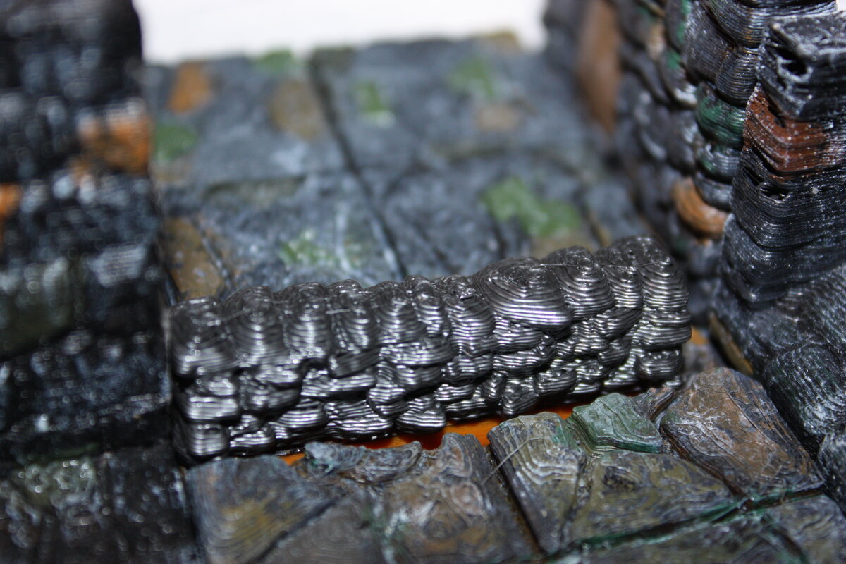 DnD Wall Smal Rough Stone Fastprint FDM Suportless QUADS obj — miniatura 2
