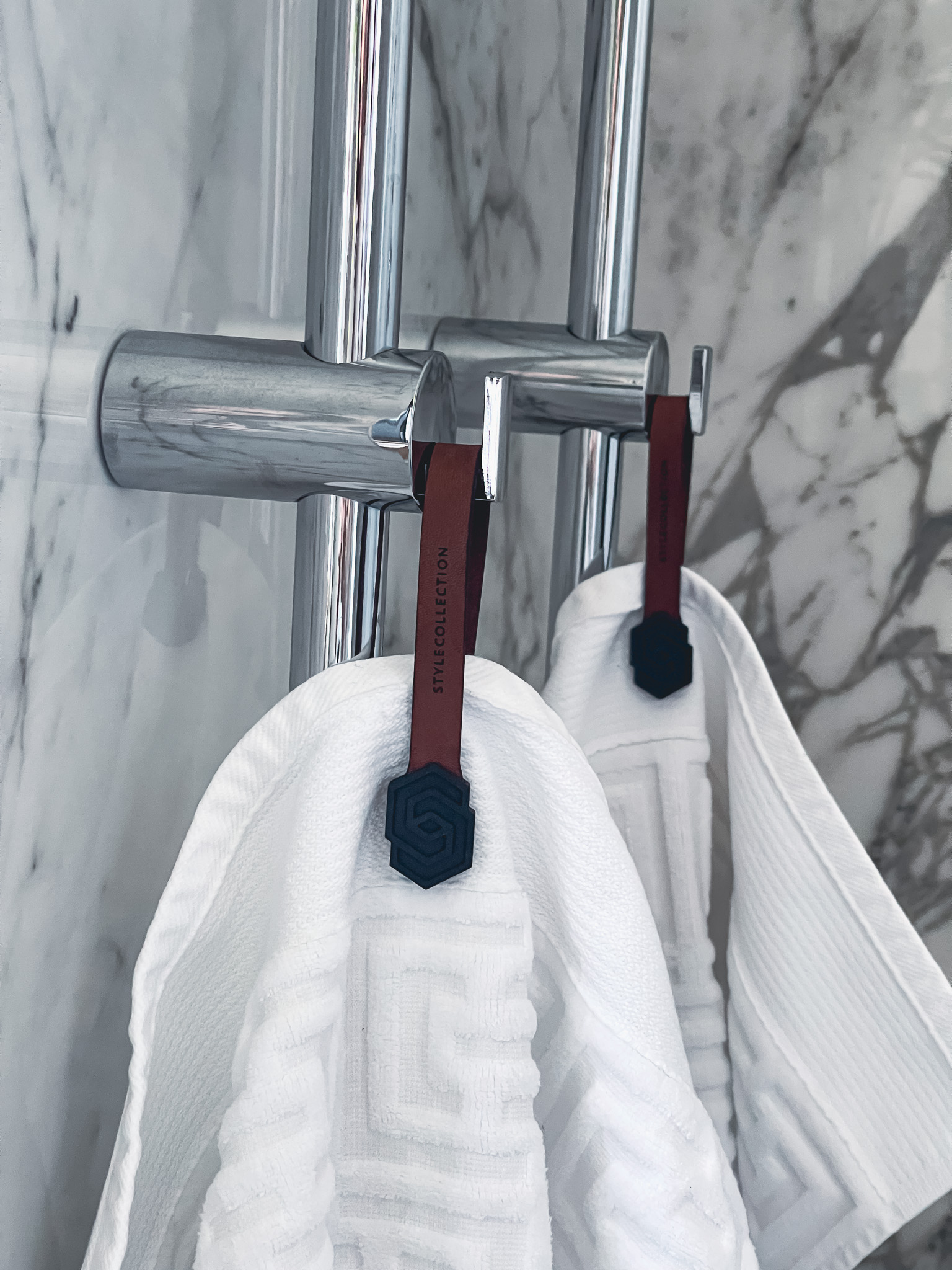 Towel loop clips icon set black/medium brown