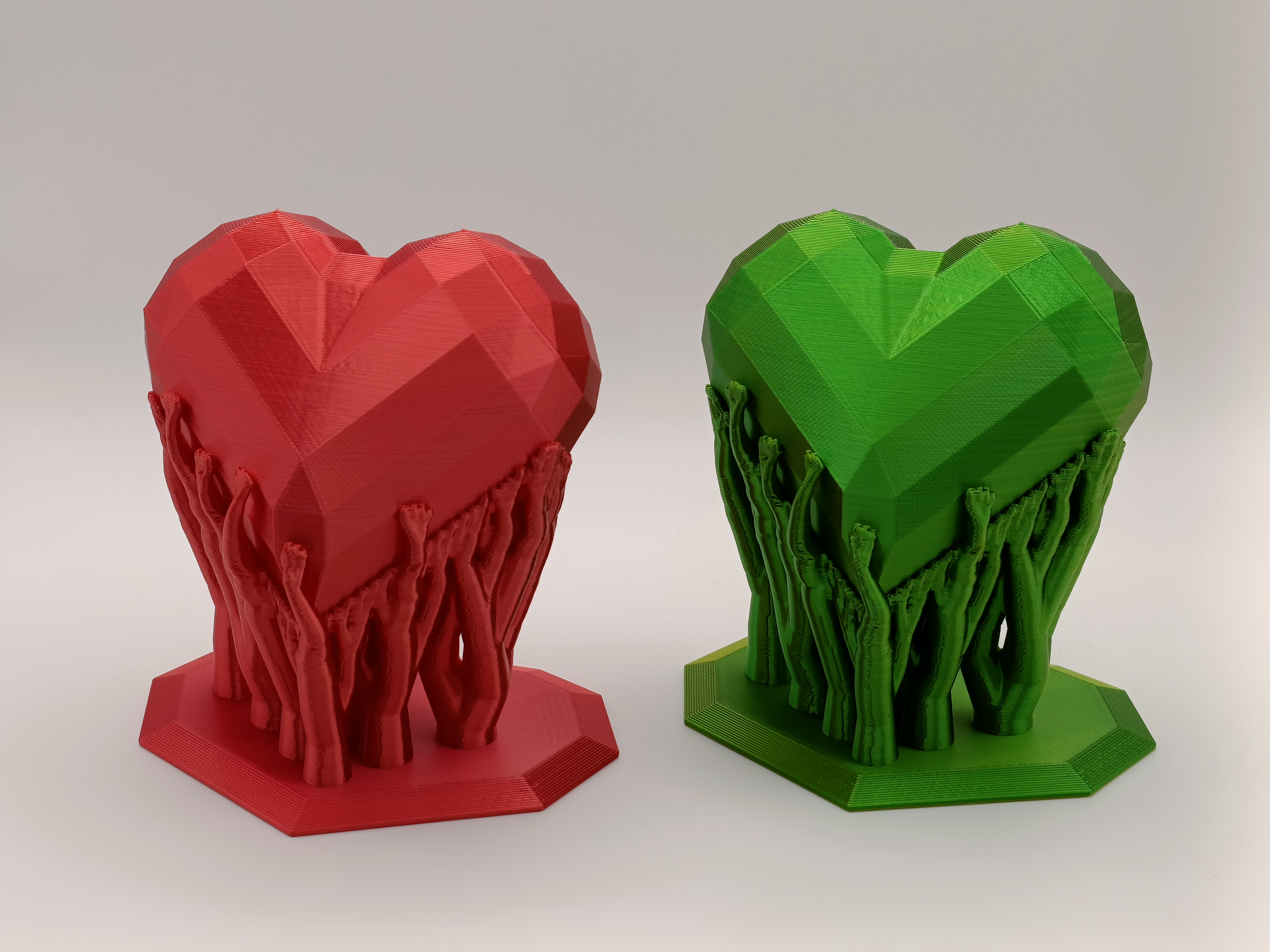 Polygon Heart with organic support