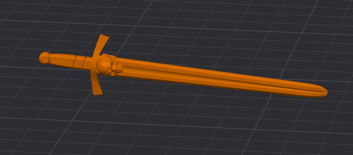 Dummy 13 double sided skull sword 3D model thumbnail