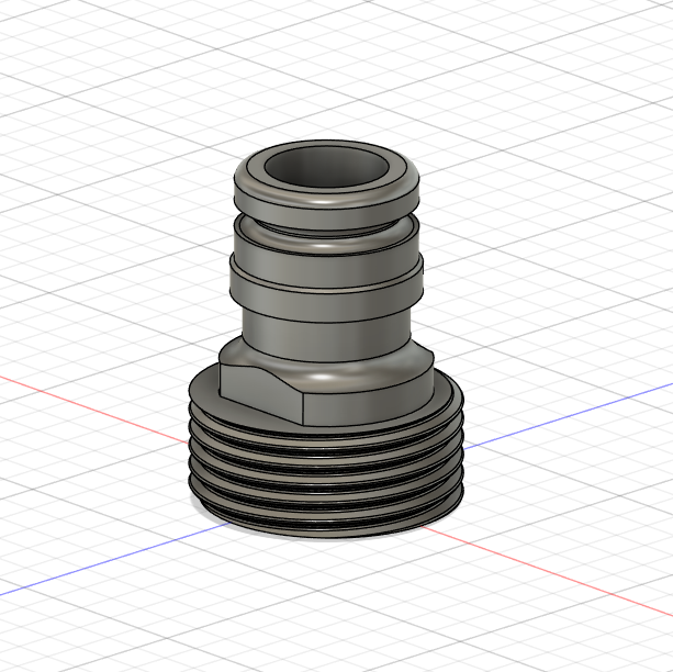 Gardenhose 1" device adapter