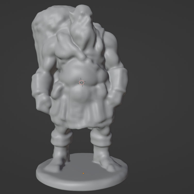 Dwarf Miniatur Porter for Tabletop RPG Quads Clear Mesh Suportless FDM