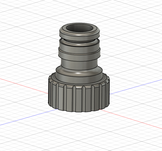 Gardenhose 1" to 3/4" thread fitting