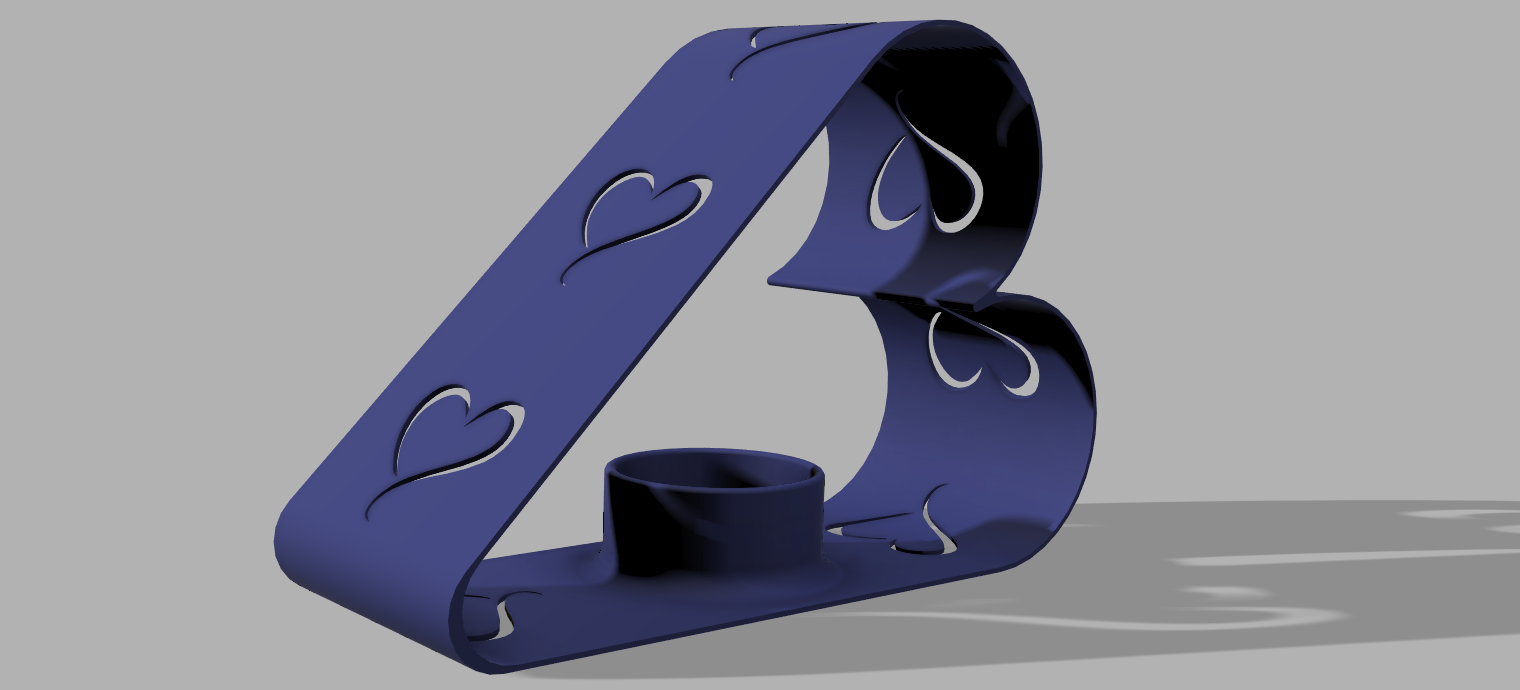 Tea candle holder heart shape