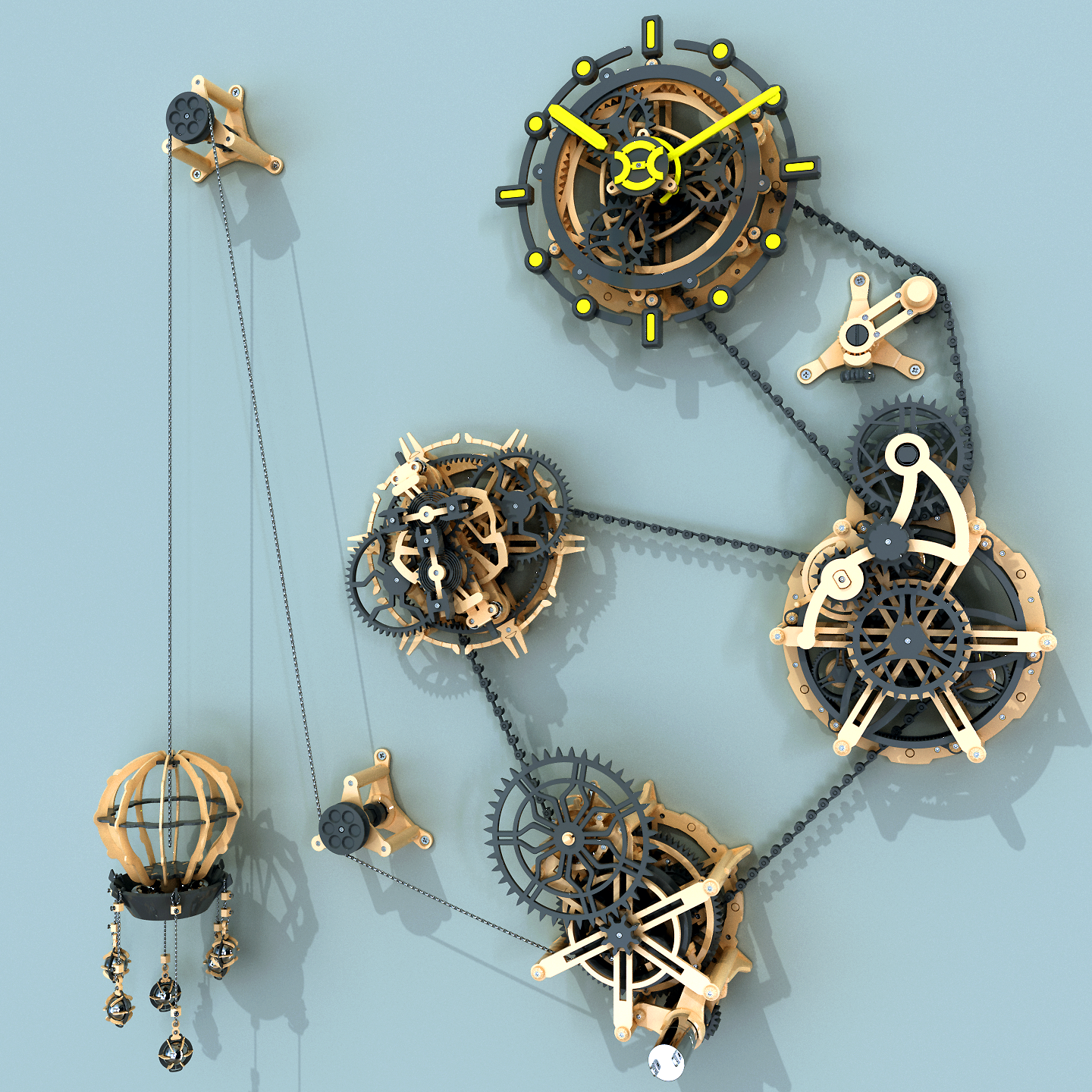 Wall-of-Wonder Mechanical Tourbillon Clock — thumbnail 2
