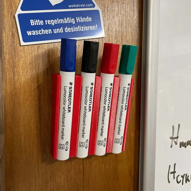 Dry erase marker caddy for whiteboard by mach3d, Download free STL model