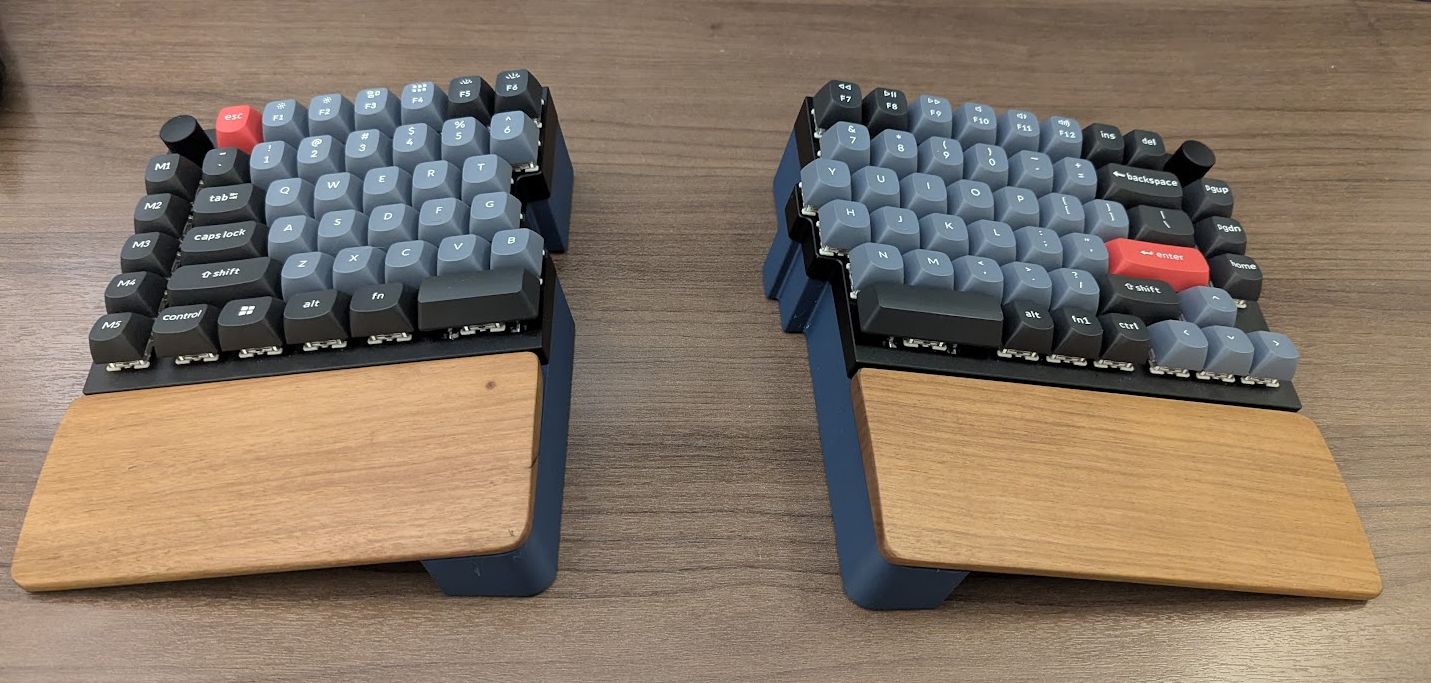 Keychron Q11 Split Keyboard Tenting w/ optional wrist rests and optional screw attachments