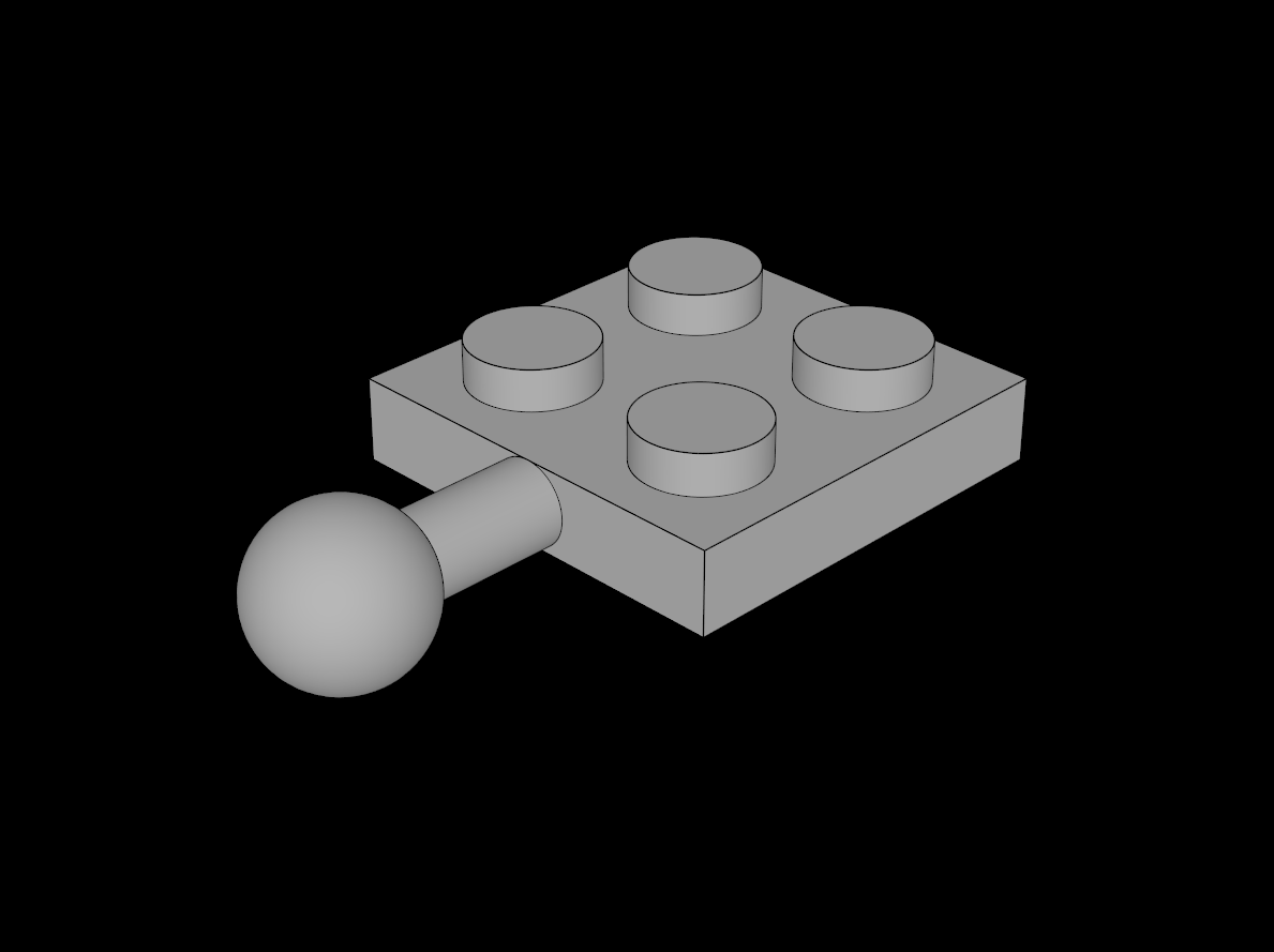 Lego Compatible (3729.dat) Plate  2 x  2 with Towball