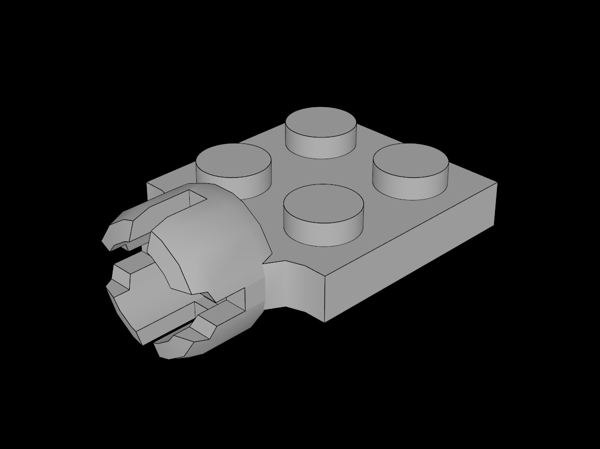 Lego Compatible (3730.dat) Plate  2 x  2 with Towball Socket
