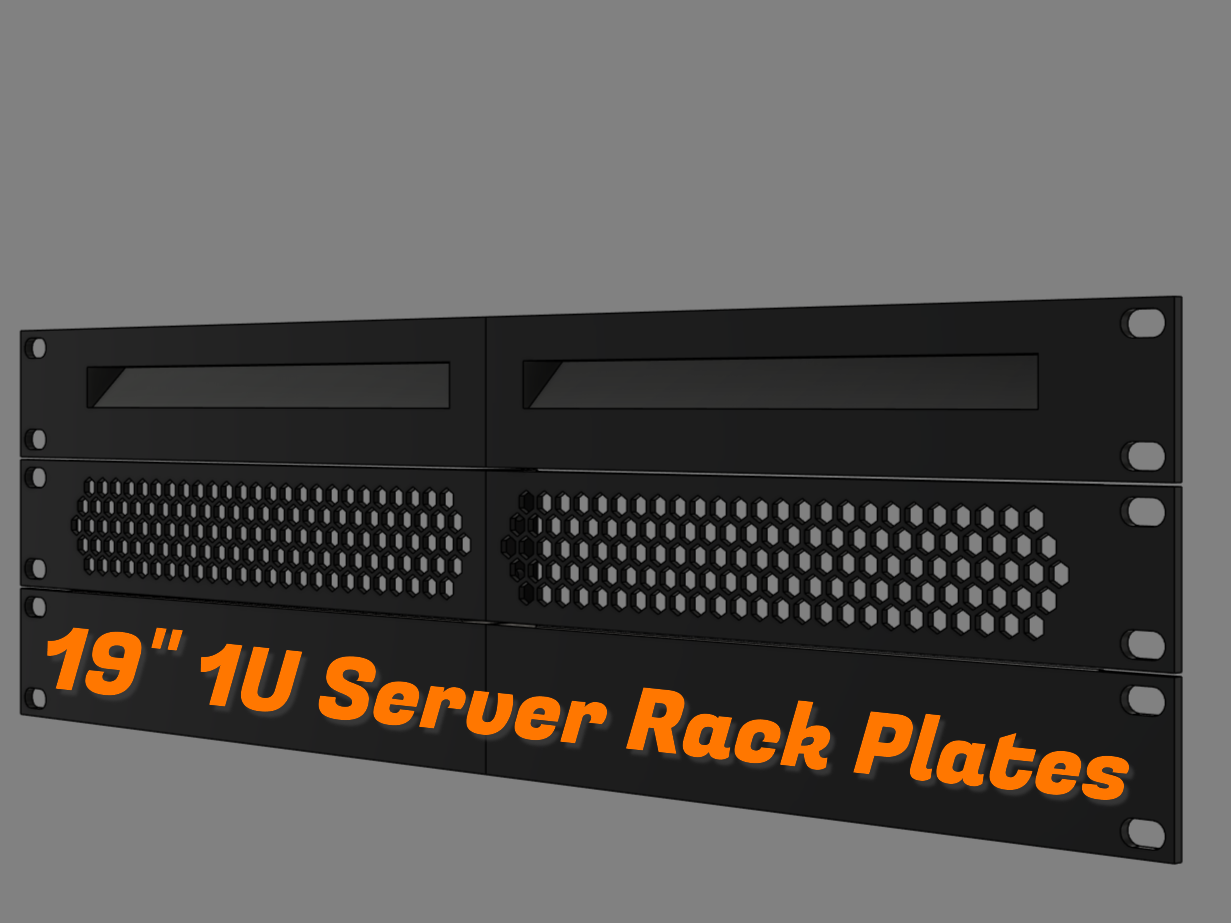 19" 1U Server Rack Cover Plates. Update: 2U & 3U