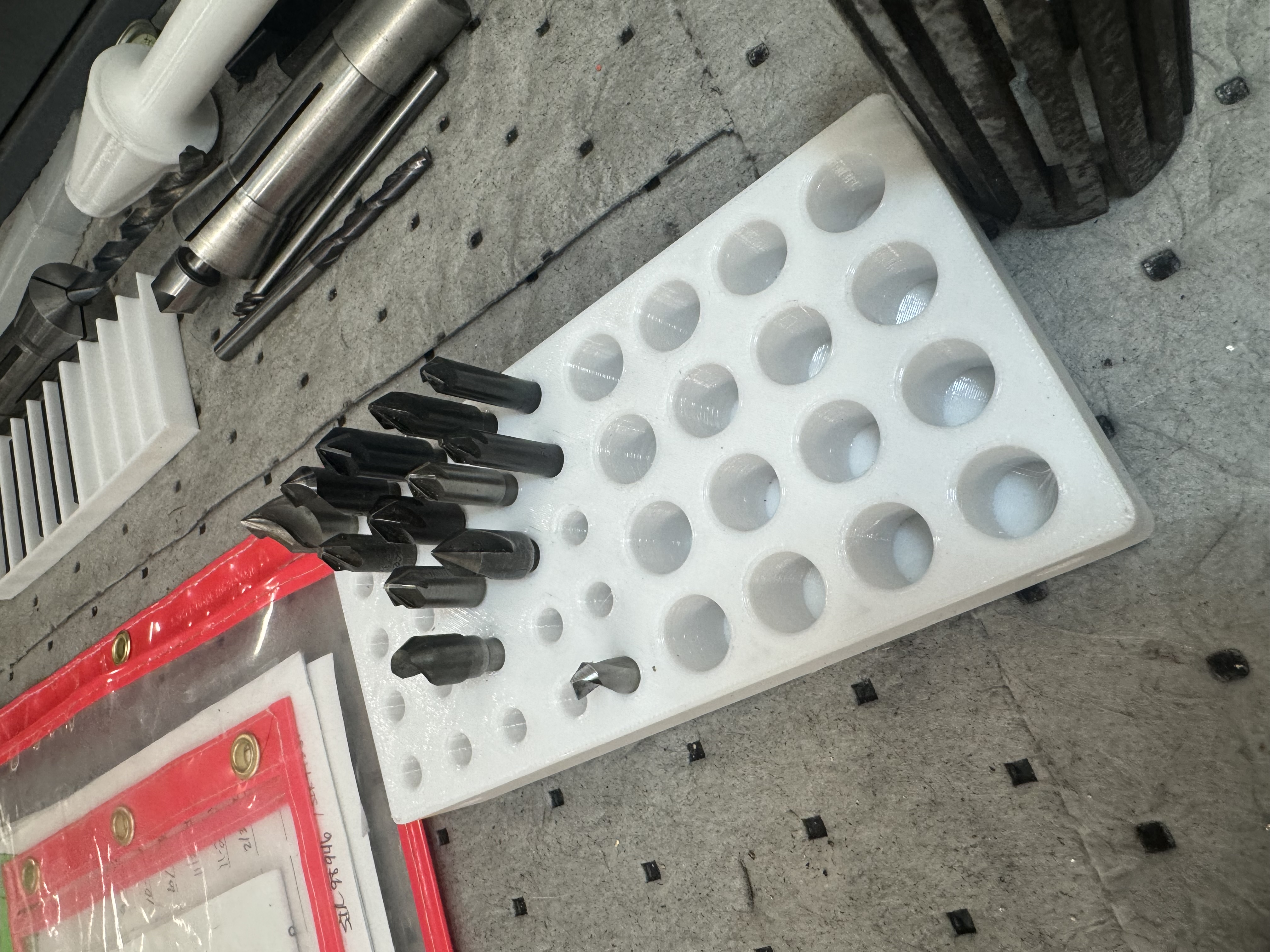 1/4”, 3/8”, 1/2” countersink/tooling organizer storage racks