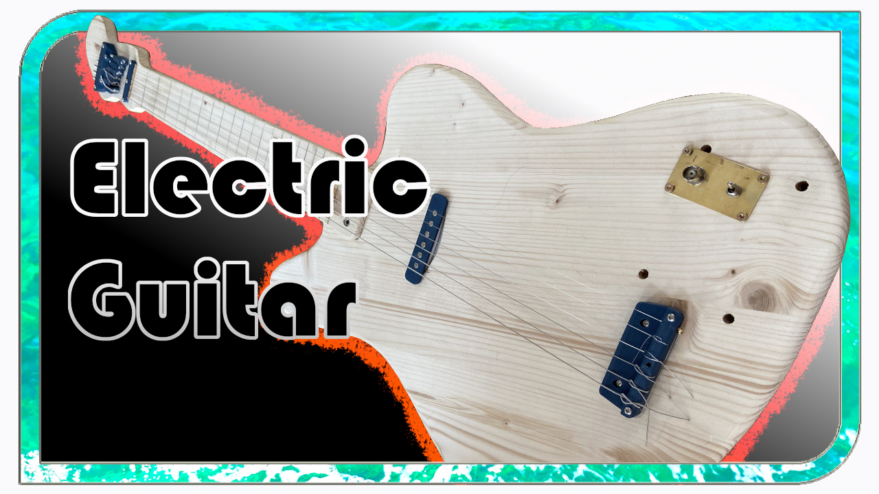 Electric guitar with 3D printed parts