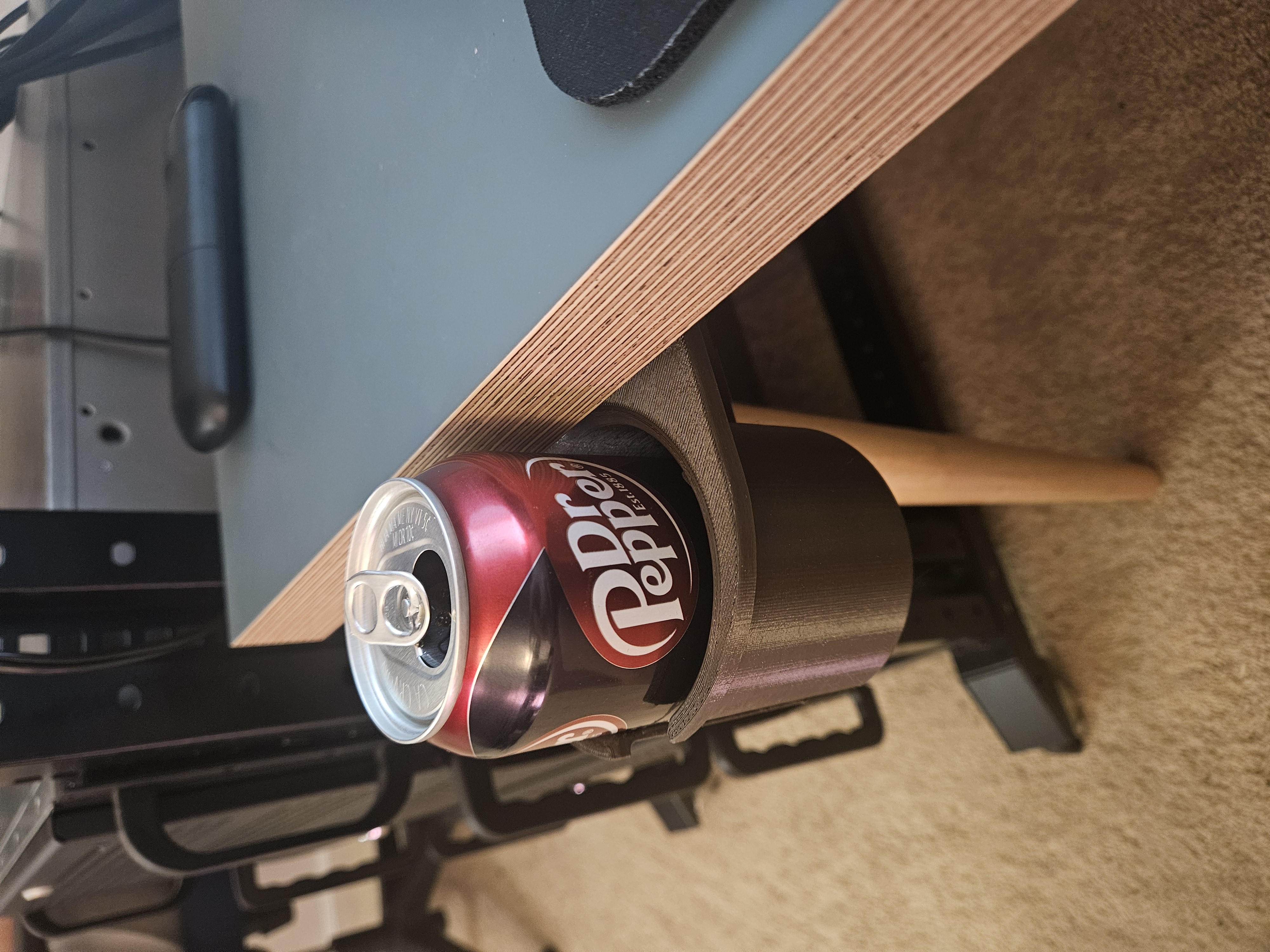 Discrete under-desk cup holder